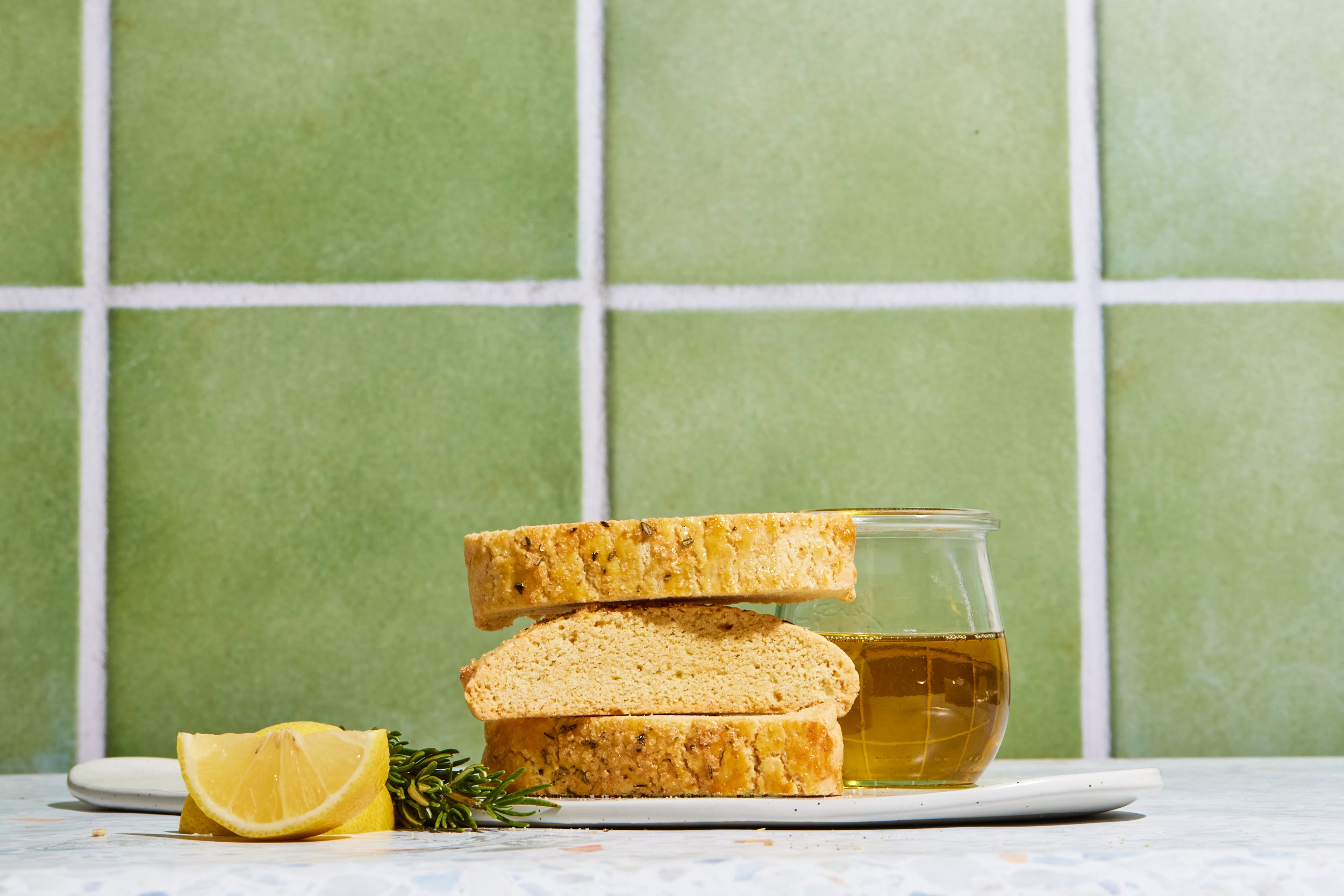 Lemon, Olive Oil & Rosemary Biscotti