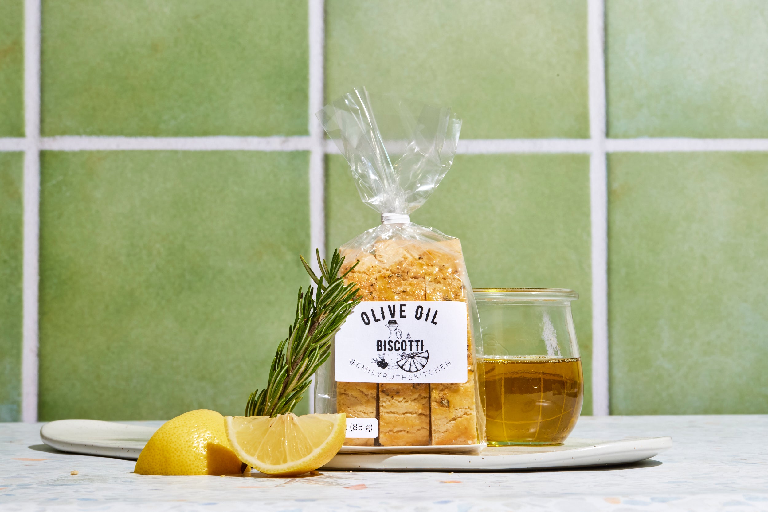 Lemon, Olive Oil & Rosemary Biscotti